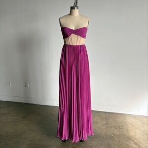 NWOT BCBGMaxAzria Strapless Pleated Jumpsuit in Pink Sz 4